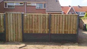 schutting hout en beton