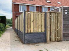 Luxe hout-betonschutting granietmotief
