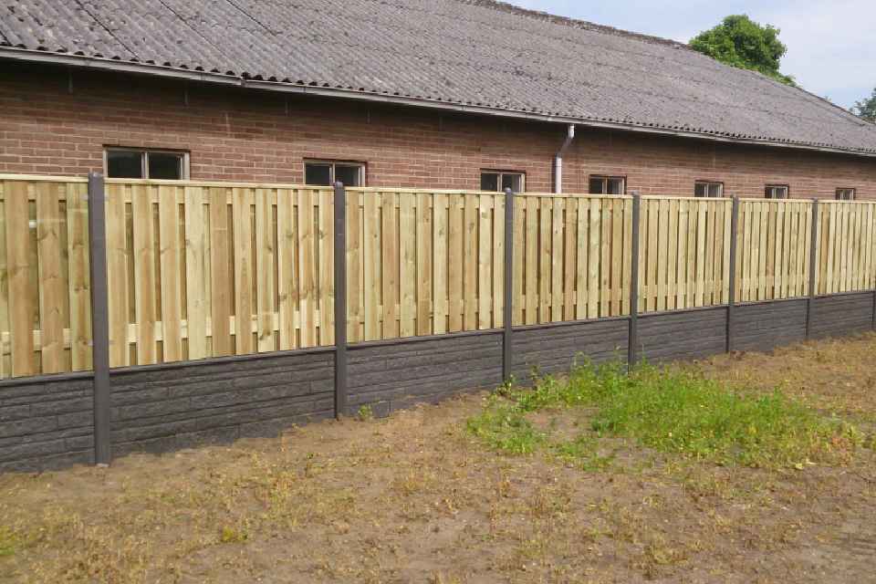 luxe hout-betonschutting antraciet