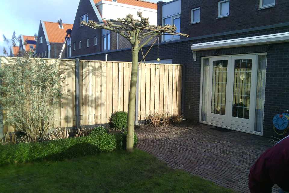 hout-betonschutting antraciet uit Someren